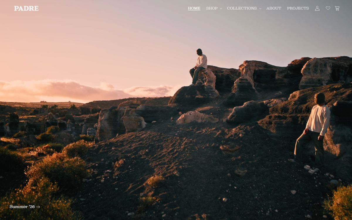 Padre65 homepage with the Lanzarote campaign